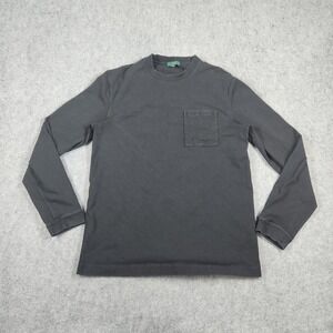 J. Crew Long Sleeve T-Shirt Mens Small Black Pocket Cotton Crew Neck Solid